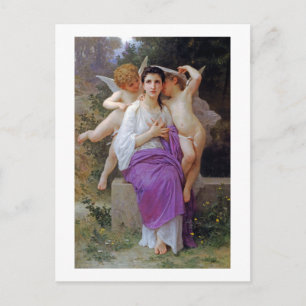 Woman with Cupid, Bouguereau Postcard