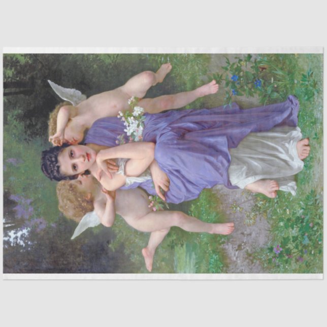 Woman with Cupid, Bouguereau Tissue Paper (Front)