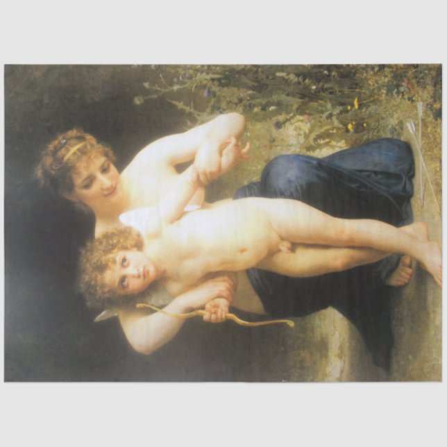 Woman with Cupid, Bouguereau Tissue Paper (Front)