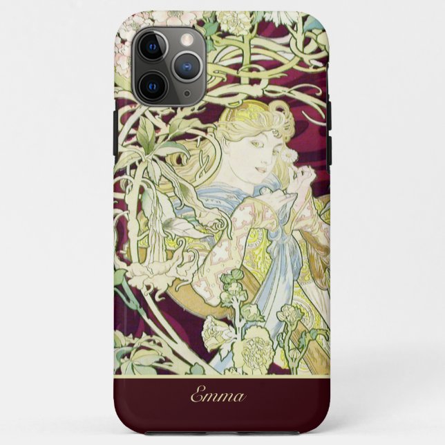 Woman with Daisy - Alphonse Mucha Case-Mate iPhone Case (Back)