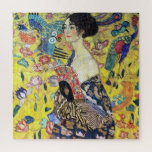 Woman with Fan by Gustav Klimt Jigsaw Puzzle<br><div class="desc">Please visit my store for more interesting design and more colour choice => zazzle.com/colorfulworld*</div>