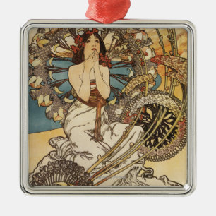 Woman with Feathers - PLM Railway Travel Poster Metal Ornament
