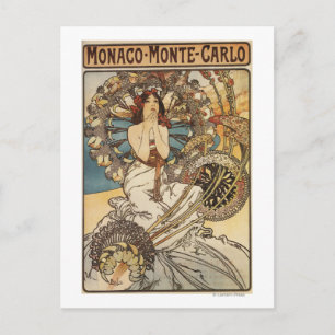 Woman with Feathers - PLM Railway Travel Poster Postcard