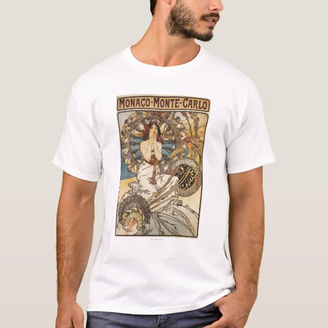 Woman with Feathers - PLM Railway Travel Poster T-Shirt (Front)