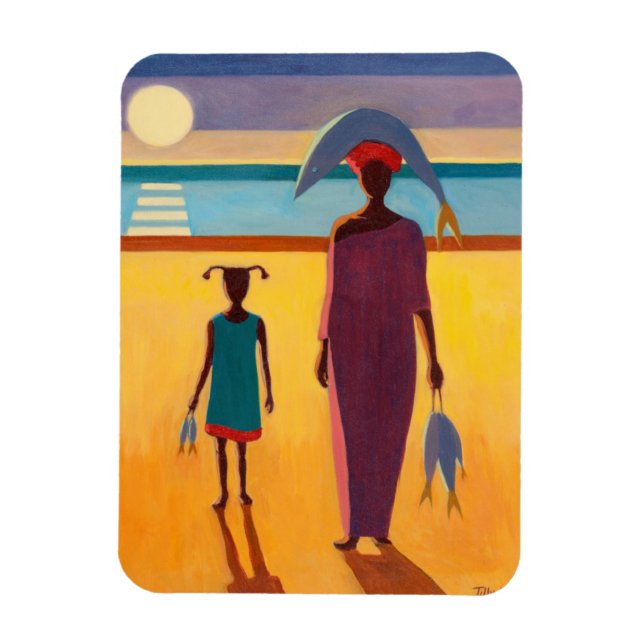 Woman with Fish Magnet (Vertical)