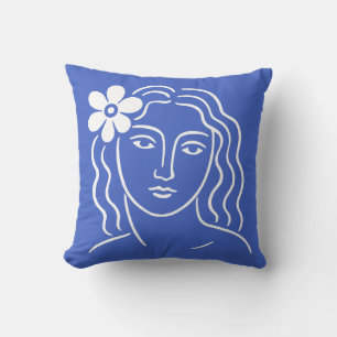 Woman with Flower in Her Hair Cushion