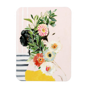 Woman with Flowers Magnet