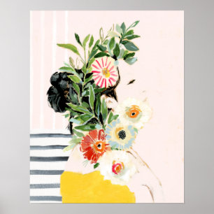 Woman with Flowers Poster