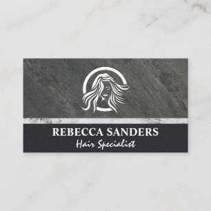 Woman with Flowing Hair Logo Business Card