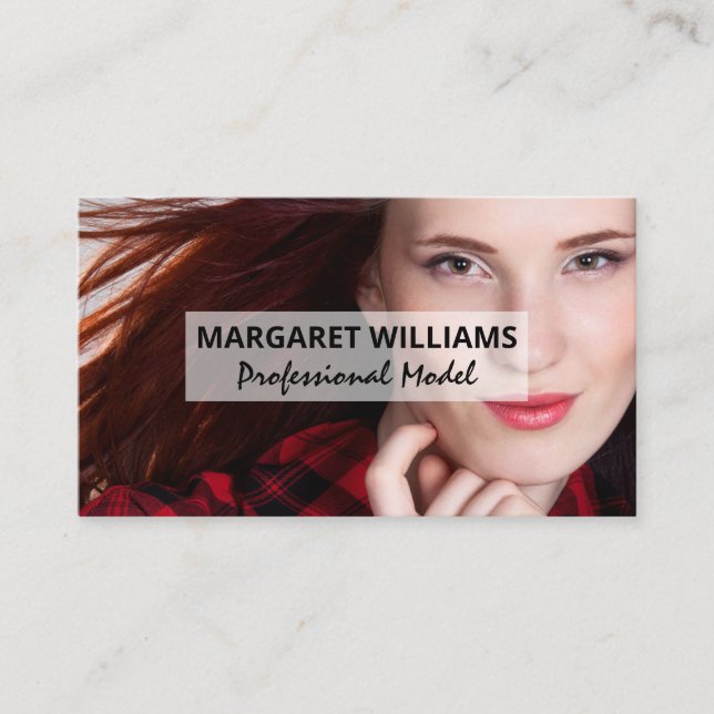 Woman with Flowing Hair | Model Head Shot Business Card (Front)