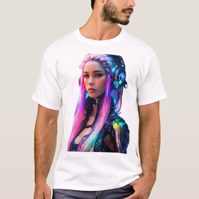 Woman With Futuristic Beauty T-Shirt (Front)