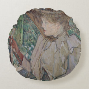 Woman with Gloves, 1891 Round Cushion