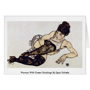 Woman With Green Stockings By Egon Schiele