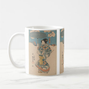 Woman with Green Umbrella by Utagawa Kuniyoshi Coffee Mug