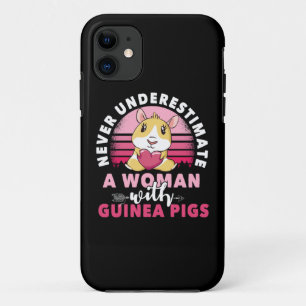 Woman with Guinea Pig Cavy Roddent iPhone 11 Case
