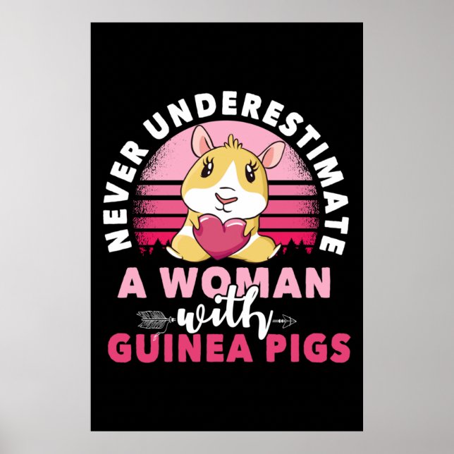 Woman with Guinea Pig Cavy Roddent Poster (Front)