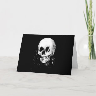 Woman with Halloween Skull Reflection In Mirror Card