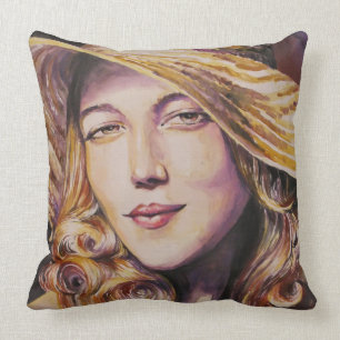 Woman with hat cushion