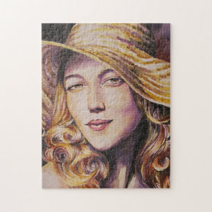 Woman with hat jigsaw puzzle