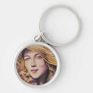 Woman with hat key ring