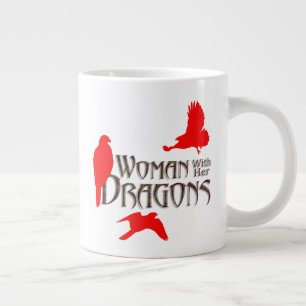 Woman with her Dragons Large Coffee Mug