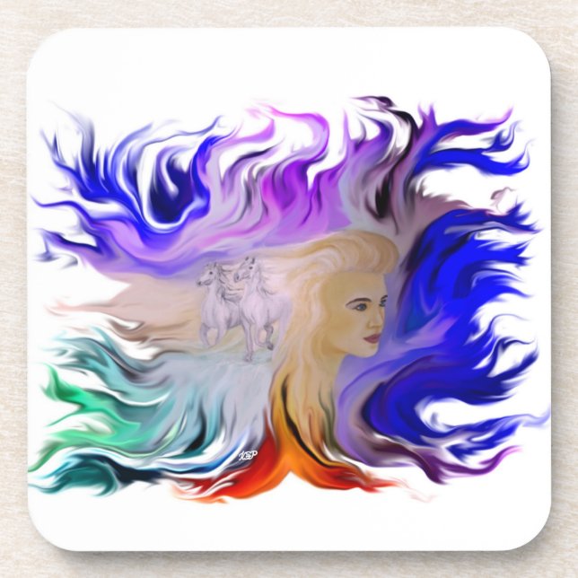 Woman with Horse Coaster (Front)