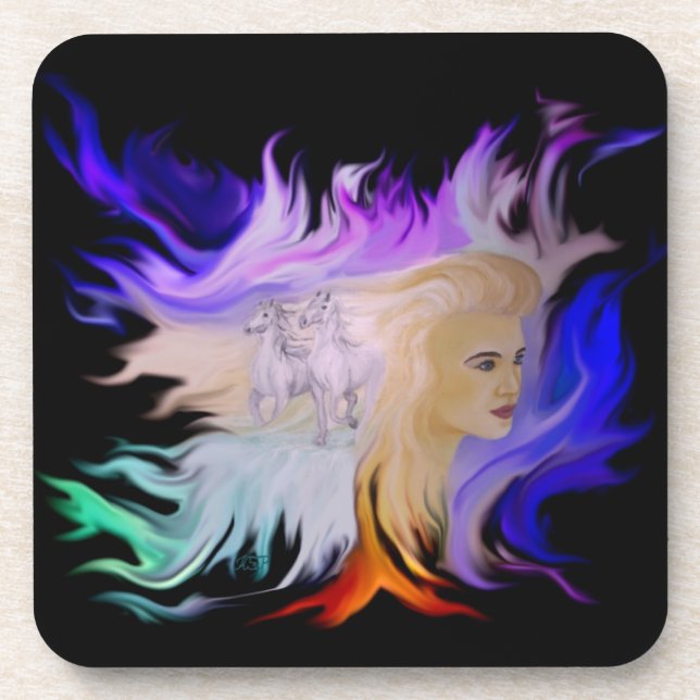 Woman with Horse Coaster (Front)