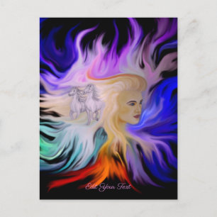 Woman with Horse Postcard