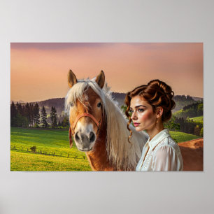 Woman with Horse Poster