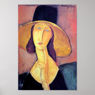 Woman with Large Hat, Modigliani Poster