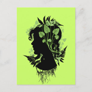Woman with Leaves and Vines Postcard