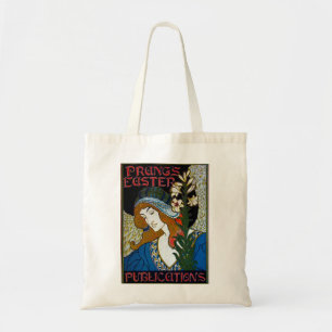 Woman with Lily Tote Bag