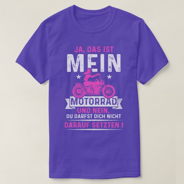 Woman with motorbike Biker Sayings T-Shirt (Design Front)