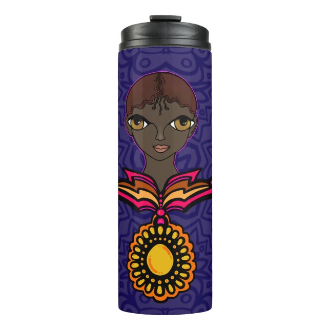 Woman with neckless and pendent thermal tumbler (Front)