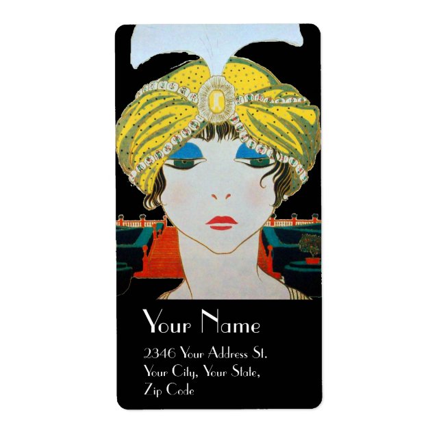 WOMAN WITH ORIENTAL YELLOW TURBAN / Beauty Fashion (Front)