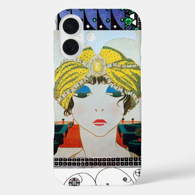 WOMAN WITH ORIENTAL YELLOW TURBAN / Beauty Fashion Case-Mate iPhone Case (Back)