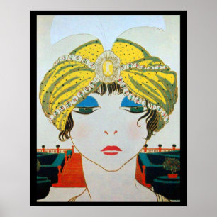 WOMAN WITH ORIENTAL YELLOW TURBAN / Beauty Fashion Poster