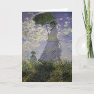 Woman with Parasol by Claude Monet, Vintage Art Card