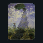 Woman with Parasol by Claude Monet, Vintage Art Magnet<br><div class="desc">The Stroll, Camille Monet and Her Son Jean (Woman with a Parasol) (1875) by Claude Monet is a vintage impressionist fine art family portrait painting. A mother taking a walk with her young child in a field or spring meadow. She is holding a sun umbrella and wearing a beautiful dress...</div>