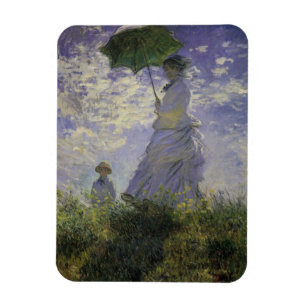 Woman with Parasol by Claude Monet, Vintage Art Magnet