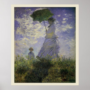 Woman with Parasol by Claude Monet, Vintage Art Poster