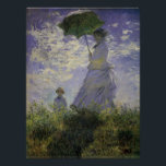 Woman with Parasol by Claude Monet, Vintage Art Poster<br><div class="desc">The Stroll, Camille Monet and Her Son Jean (Woman with a Parasol) (1875) by Claude Monet is a vintage impressionist fine art family portrait painting. A mother taking a walk with her young child in a field or spring meadow. She is holding a sun umbrella and wearing a beautiful dress...</div>