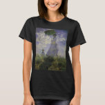 Woman with Parasol by Claude Monet, Vintage Art T-Shirt<br><div class="desc">The Stroll, Camille Monet and Her Son Jean (Woman with a Parasol) (1875) by Claude Monet is a vintage impressionist fine art family portrait painting. A mother taking a walk with her young child in a field or spring meadow. She is holding a sun umbrella and wearing a beautiful dress...</div>