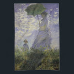 Woman with Parasol by Claude Monet, Vintage Art Tea Towel<br><div class="desc">The Stroll, Camille Monet and Her Son Jean (Woman with a Parasol) (1875) by Claude Monet is a vintage impressionist fine art family portrait painting. A mother taking a walk with her young child in a field or spring meadow. She is holding a sun umbrella and wearing a beautiful dress...</div>