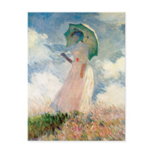 Woman with Parasol Claude Monet Vintage Art