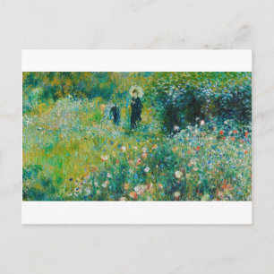 Woman with Parasol, Garden, Renoir Postcard