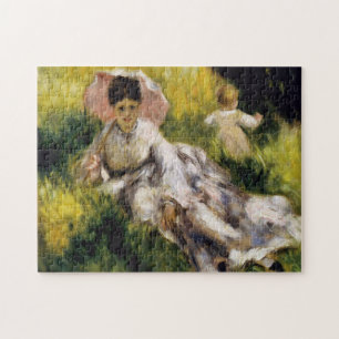Woman with Parasol Renoir Fine Art Jigsaw Puzzle