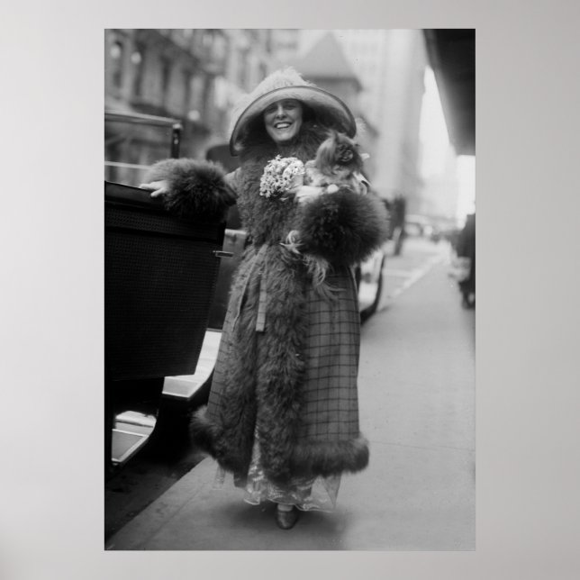 Woman with Pekingese, early 1900s Poster (Front)
