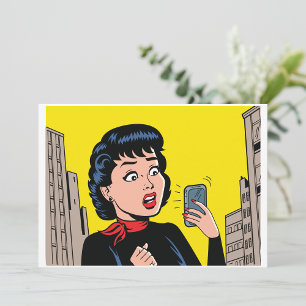 Woman With Phone Invitations