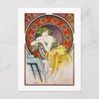 Woman with Poppy, Mucha